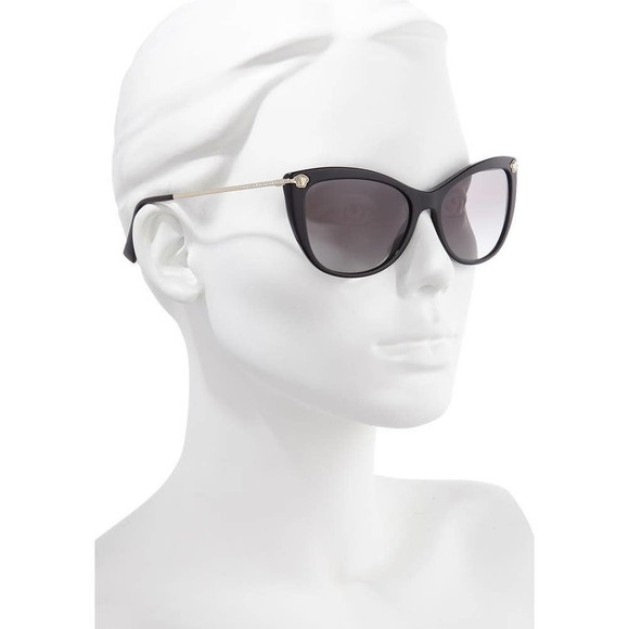 Versace 57mm Cat Eye Sunglasses black gold - Picture 1 of 11